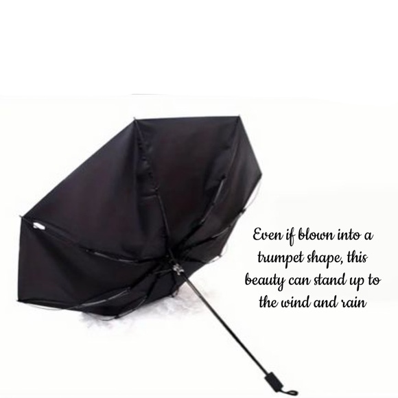 Elegant Black and White Camelia Floral Fashion Umbrella - Picture 9 of 10
